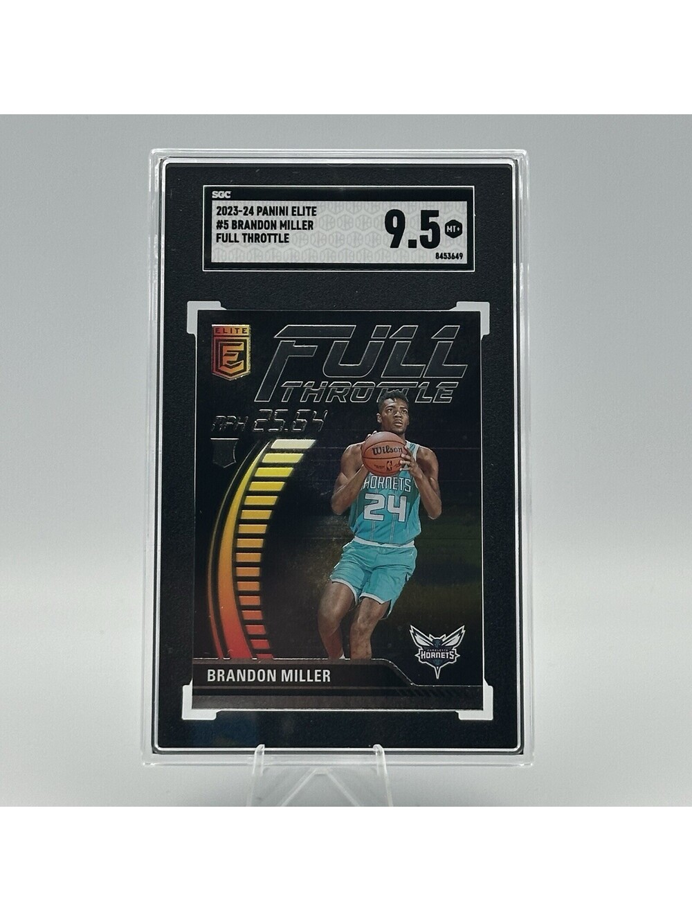 Brandon Miller 2023-24 Panini Elite Full Throttle #5 SGC 9.5 Charlotte Hornets